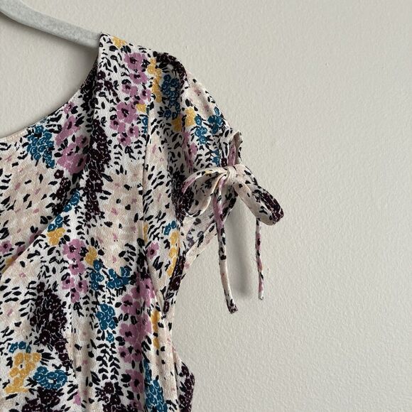 Free People Miss Right Ivory Pink Floral Mini Dress Size Small Cut Out - Picture 4 of 12